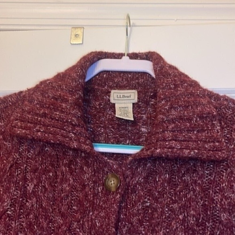 L.l. Bean Button Up Wool Blend Large Button Cardi… - image 5